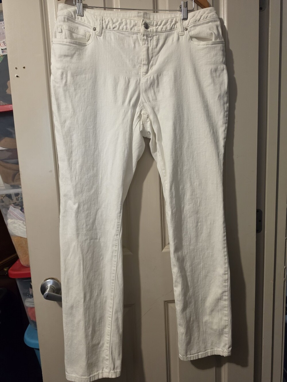 Michael Kors White Straight-Leg Jeans 16W